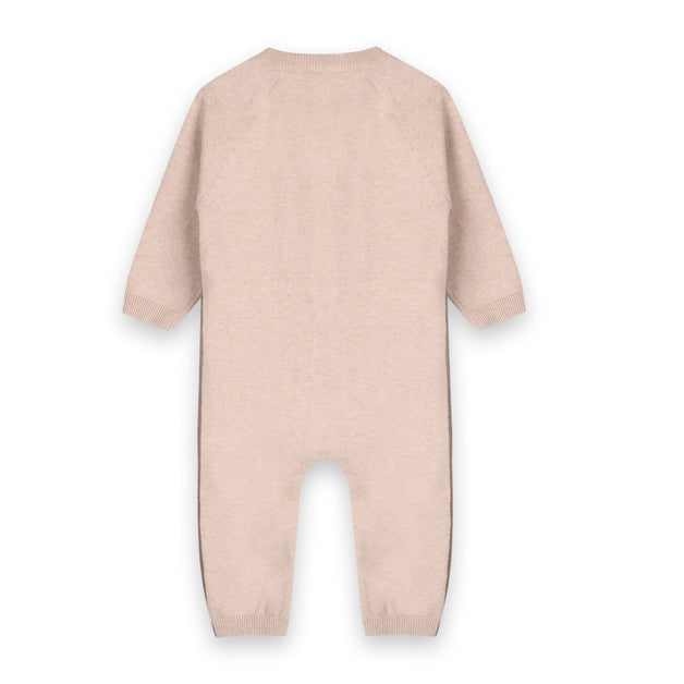 Cuddly Bear Embroidered Knit Jumpsuit