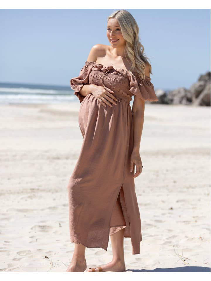 Amber Maternity Dress - Terracotta