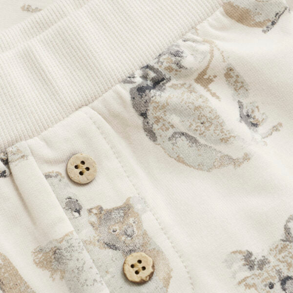 Button Jogger Pants - Moonbeam Koala