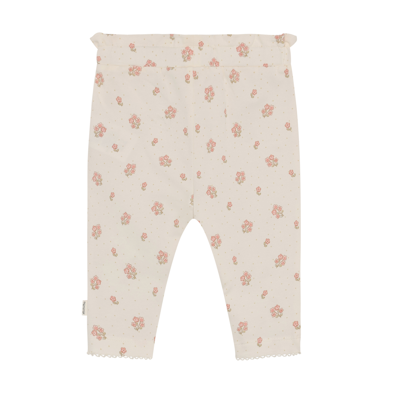 Ruffle Leggings - Vanilla Ice - Pink Flower