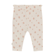 Ruffle Leggings - Vanilla Ice - Pink Flower