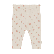 Ruffle Leggings - Vanilla Ice - Pink Flower