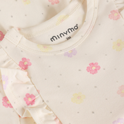 Short Sleeve Ruffle Romper - Vanilla Ice Flower