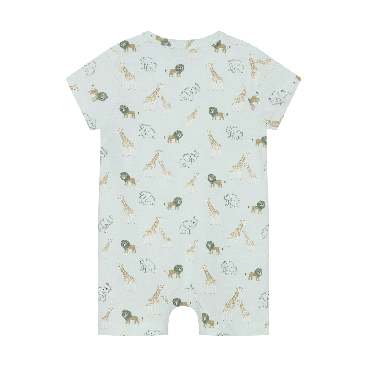 Short Sleeve Romper - Sprout Green Safari