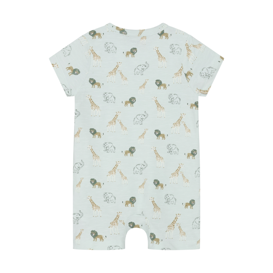 Short Sleeve Romper - Sprout Green Safari