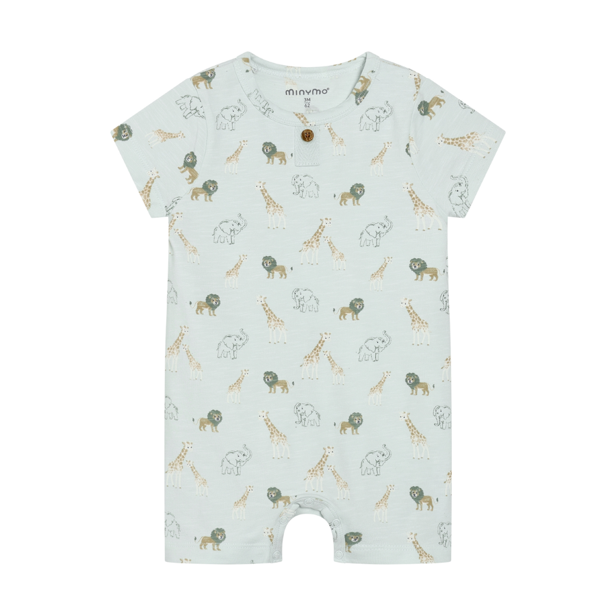 Short Sleeve Romper - Sprout Green Safari