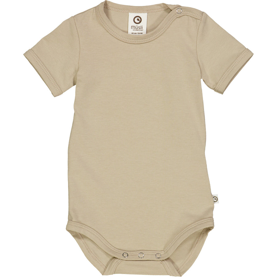 Cozy Me Short Sleeve Bodysuit - Cashmere
