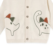 Organic Cotton 3D Embroidered Baby Knit Cardigan - Dino