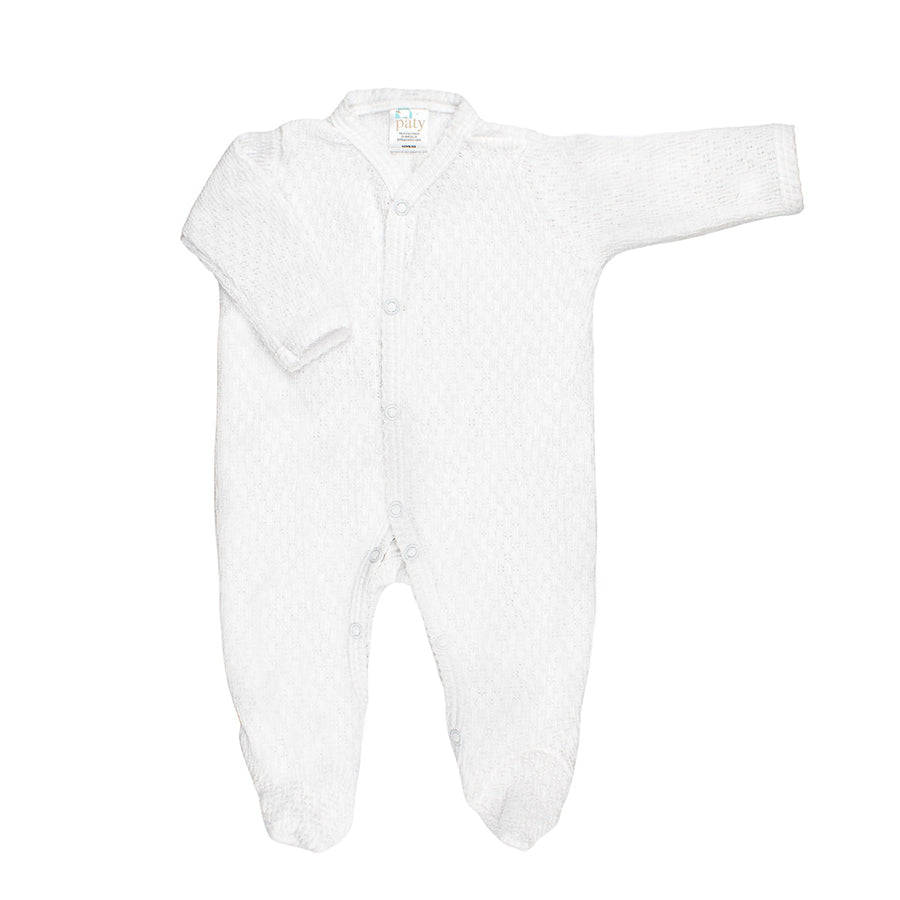 Knit Footie - White