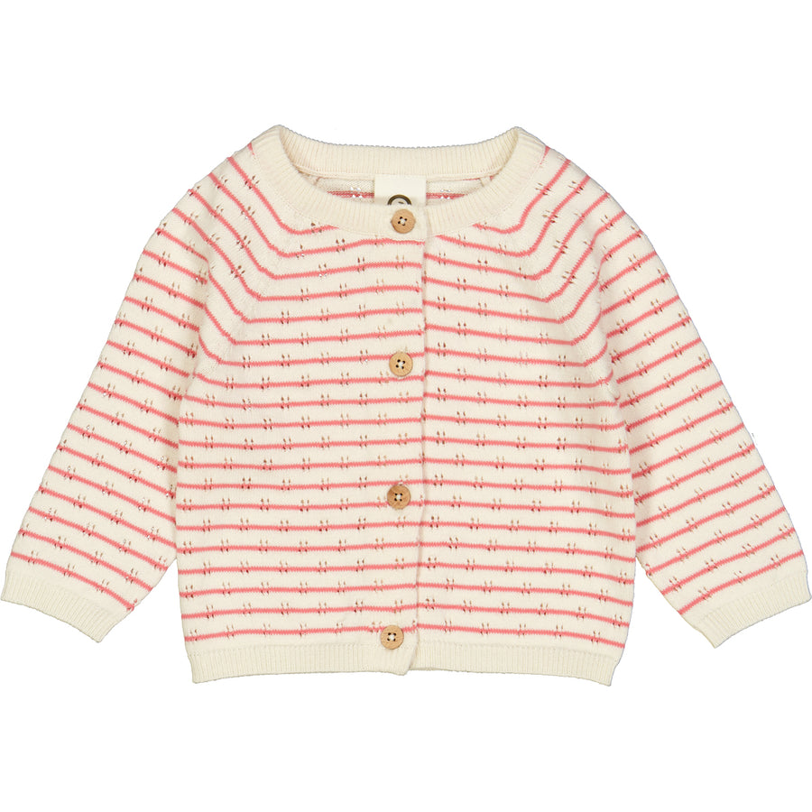 Knit Stripe Cardigan - Bubblegum