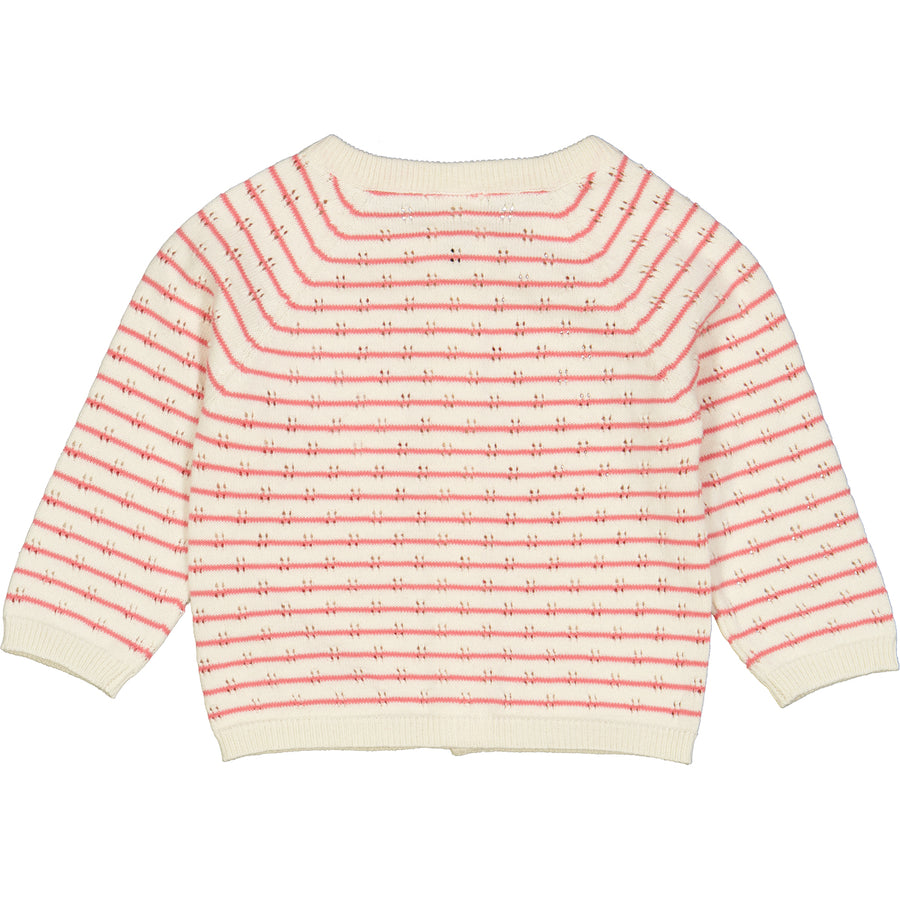 Knit Stripe Cardigan - Bubblegum