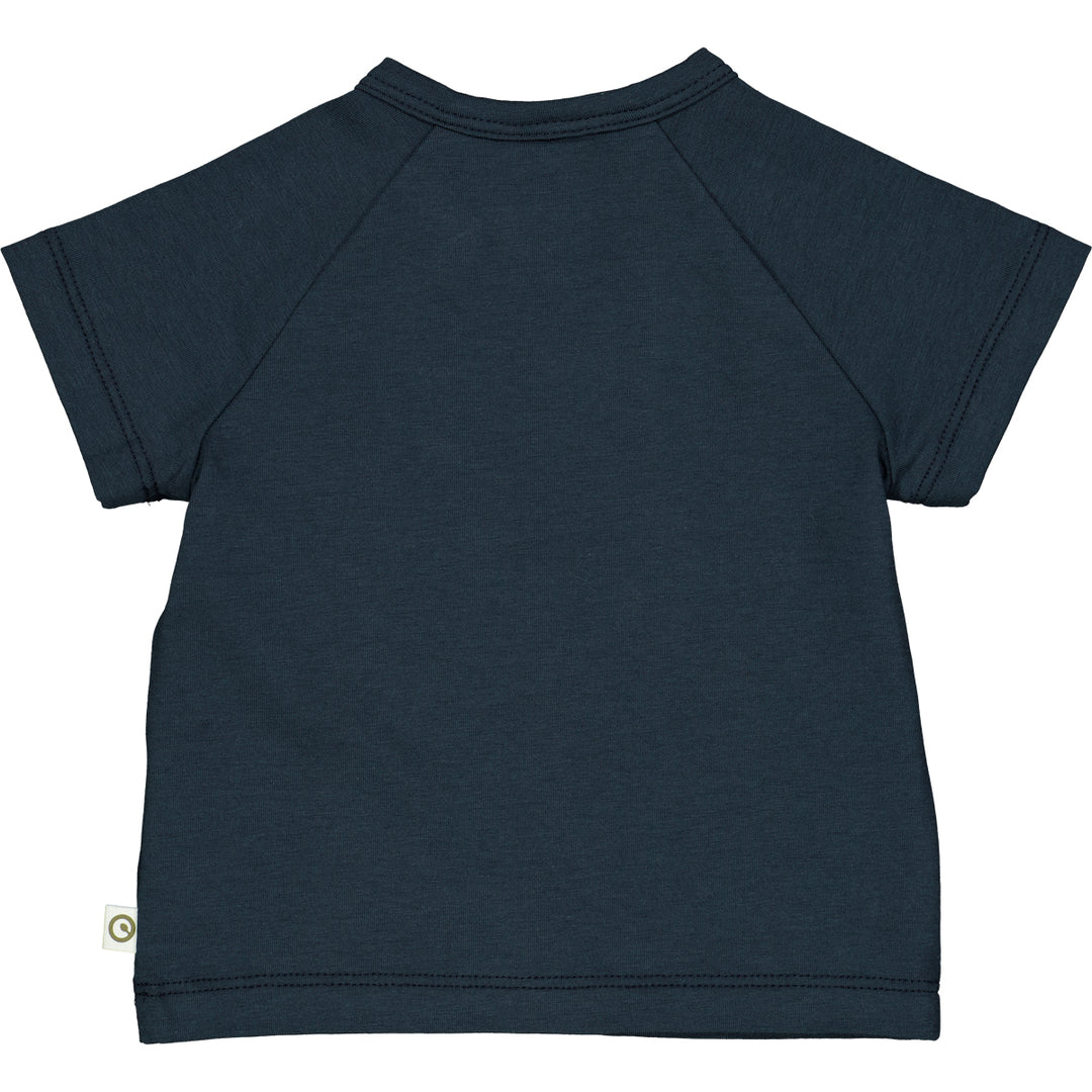 Organic Cotton Palm Raglan T-Shirt - Night Blue
