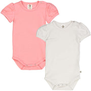 Cozy Me Frill Short Sleeve Bodysuit 2 Pack - Balsam Cream/Bubblegum