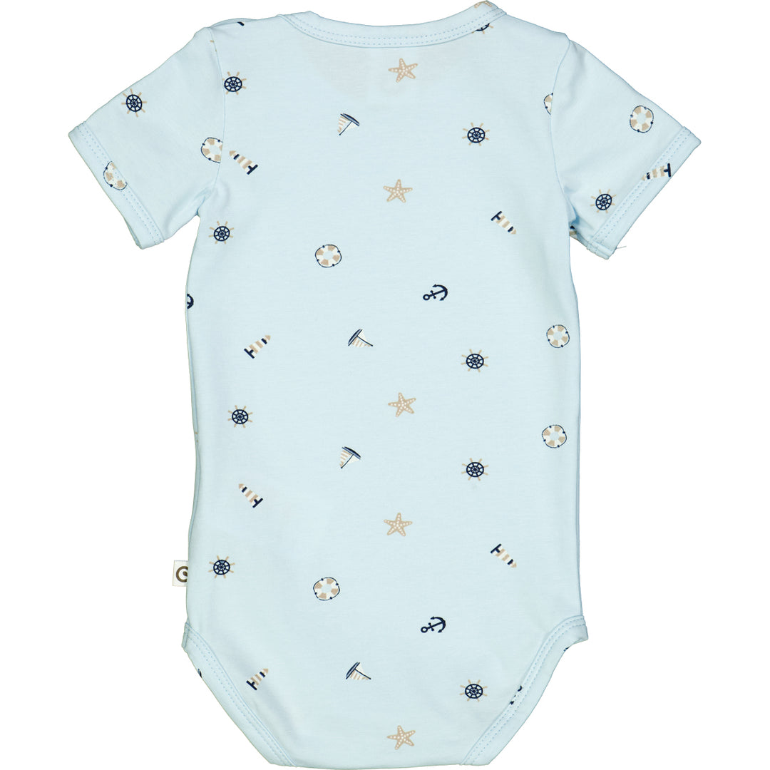 Breeze Short Sleeve Bodysuit - Breeze/Night Blue