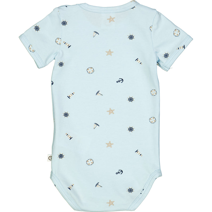 Breeze Short Sleeve Bodysuit - Breeze/Night Blue