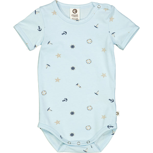 Breeze Short Sleeve Bodysuit - Breeze/Night Blue
