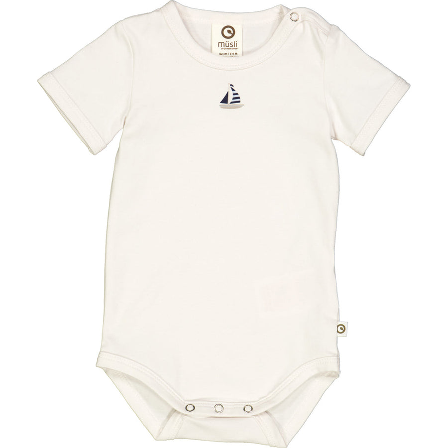 Breeze Print Short Sleeve Bodysuit - Balsam Cream