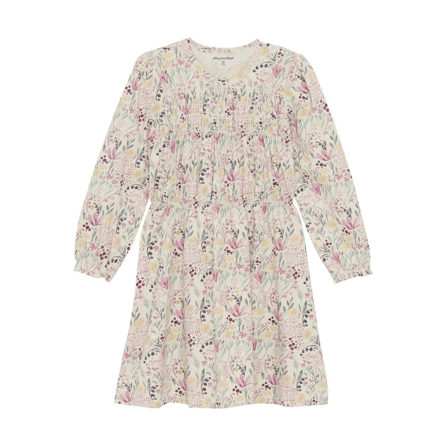 Long Sleeve Dress - Cream Floral