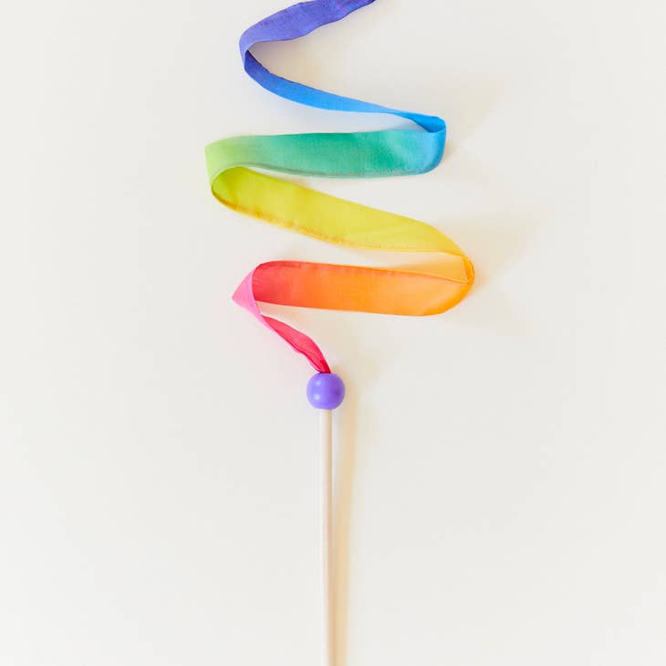 Mini Streamers - Silk & Wood Wand - Various Colors