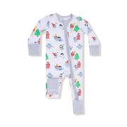 Bamboo Zipper Romper - Holiday Penguins