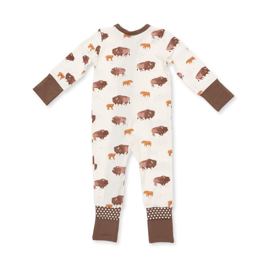 Bamboo Zipper Romper - American Buffalo