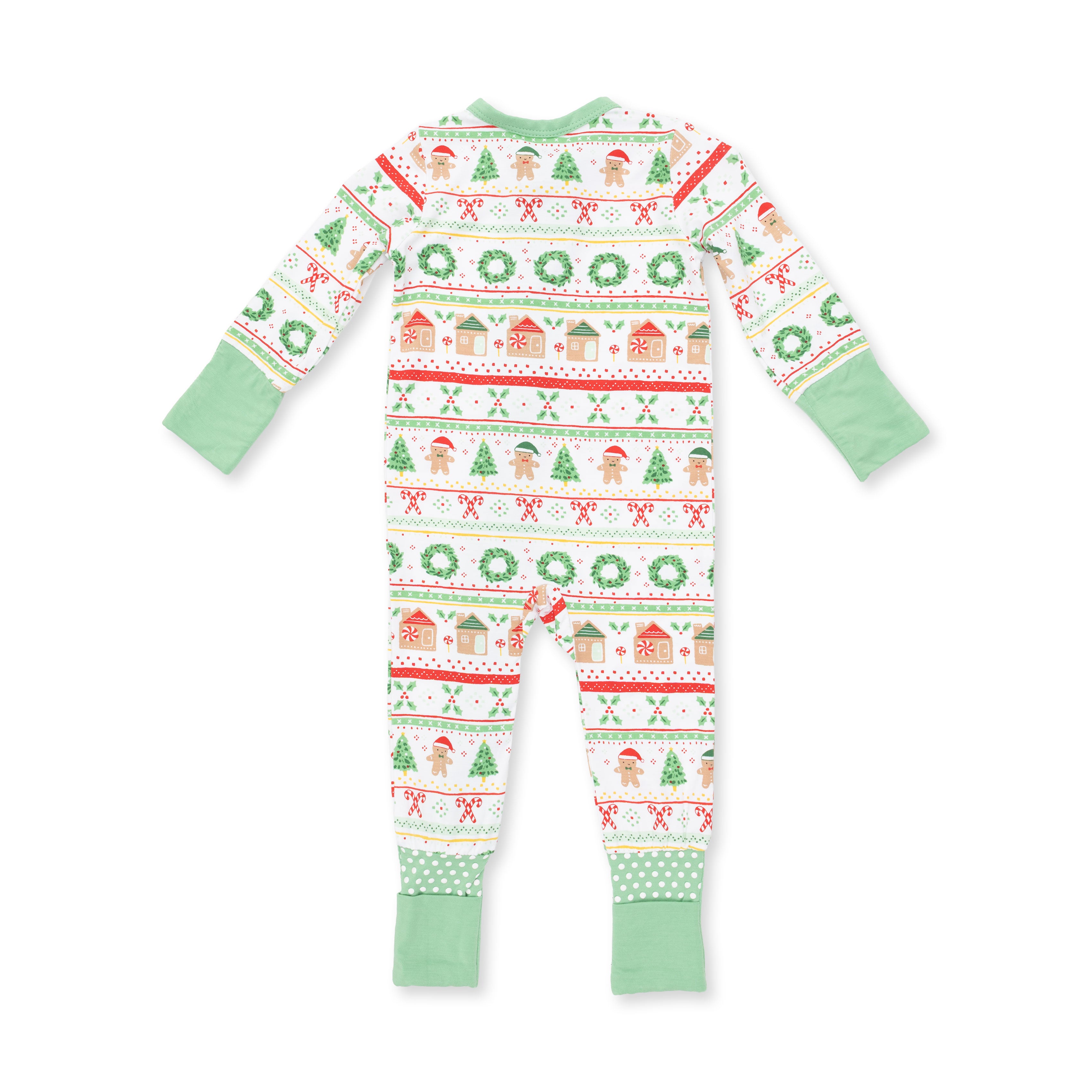 Bamboo Zipper Romper - Gingerbread Fair Isle - Uni