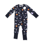 Bamboo Glow In The Dark Zipper Romper - Halloween  Skeleton Buddies