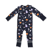 Bamboo Glow In The Dark Zipper Romper - Halloween  Skeleton Buddies