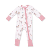 Bamboo Zipper Romper - I Love Horses