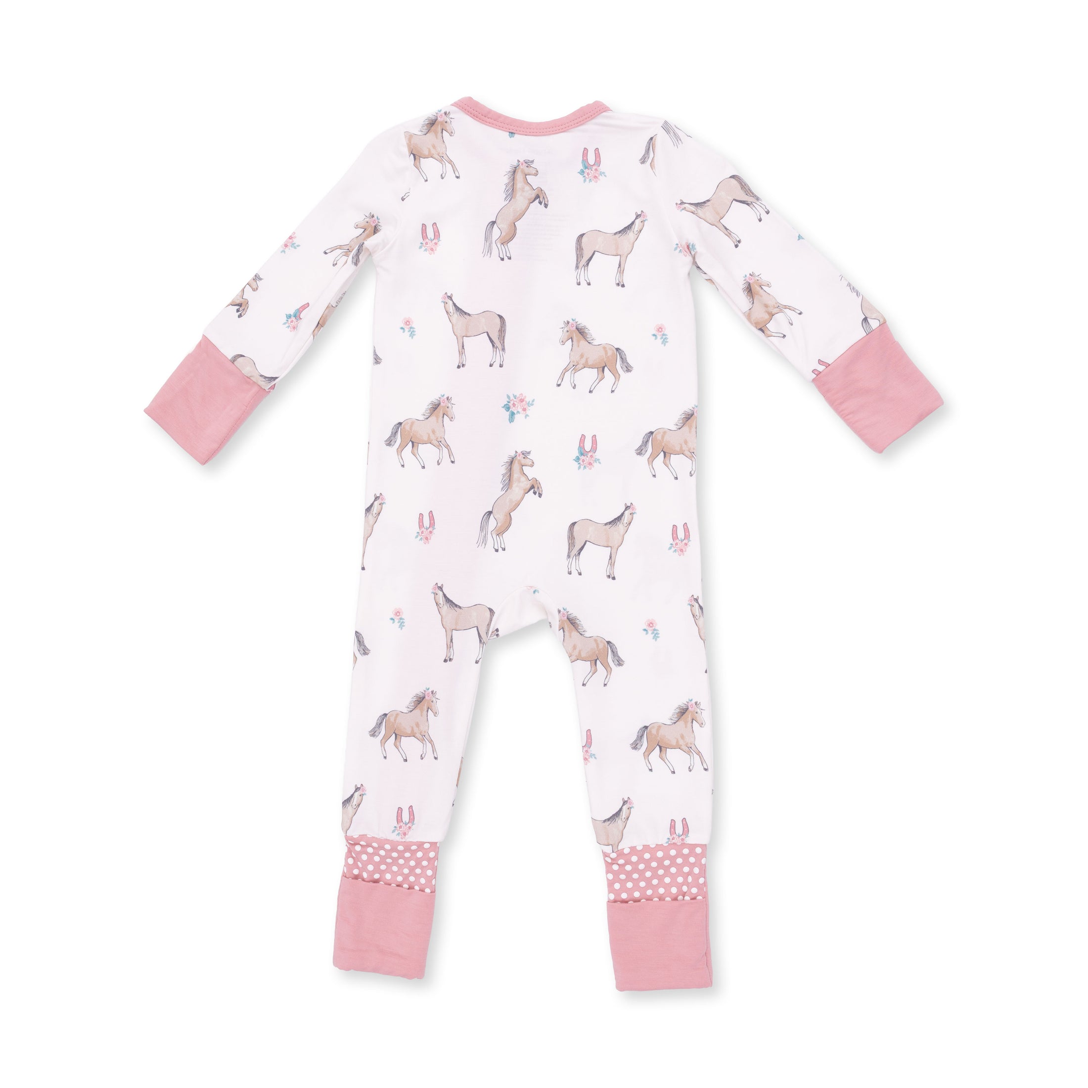 Bamboo Zipper Romper - I Love Horses