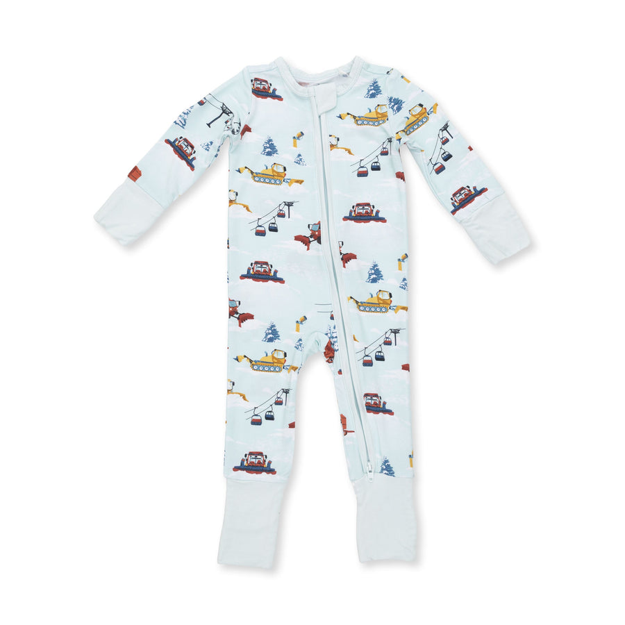 Bamboo Zipper Romper - Snow Cats