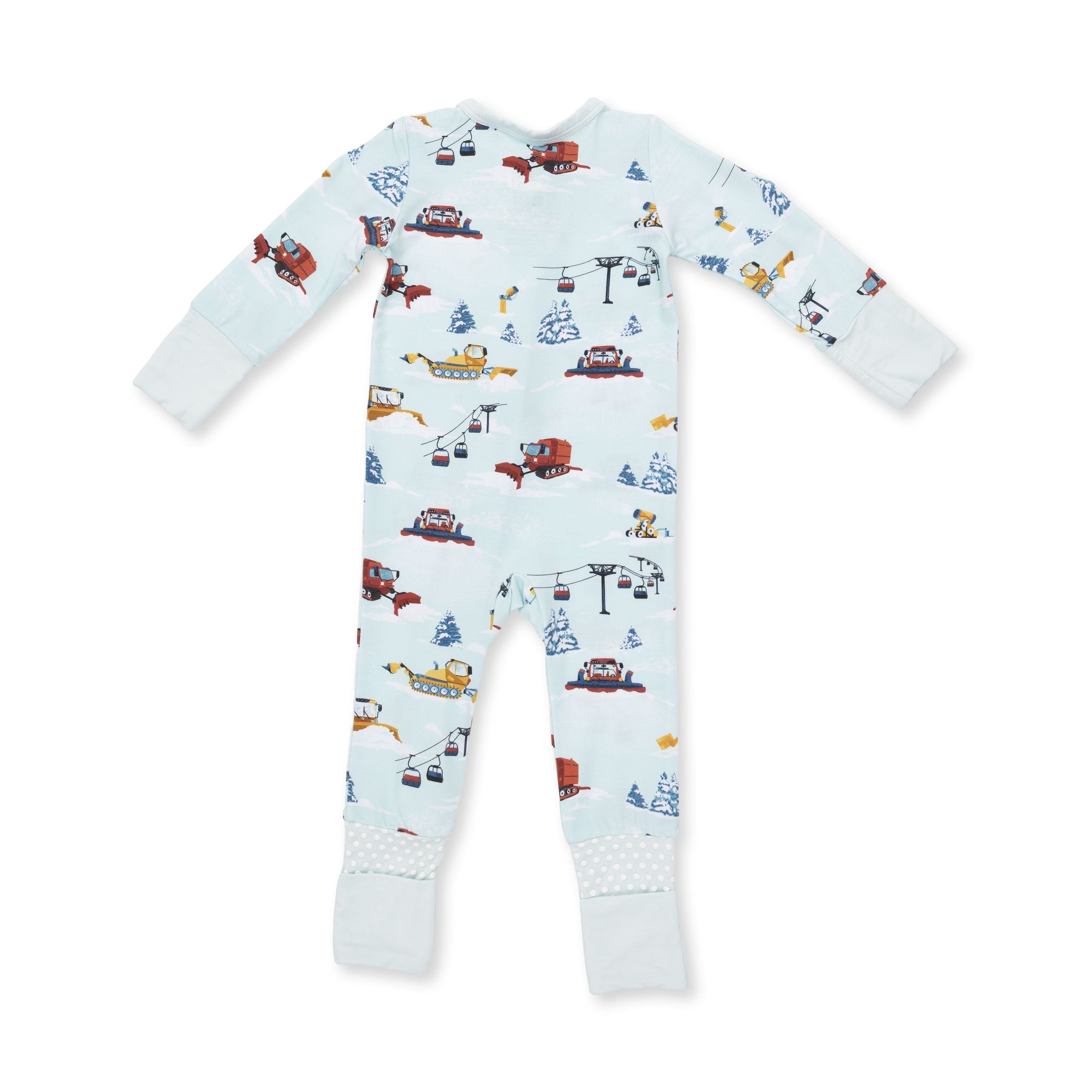 Bamboo Zipper Romper - Snow Cats