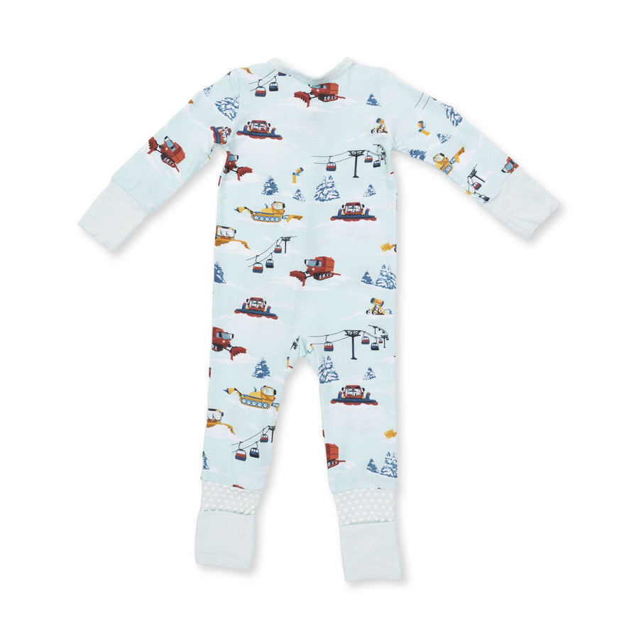 Bamboo Zipper Romper - Snow Cats