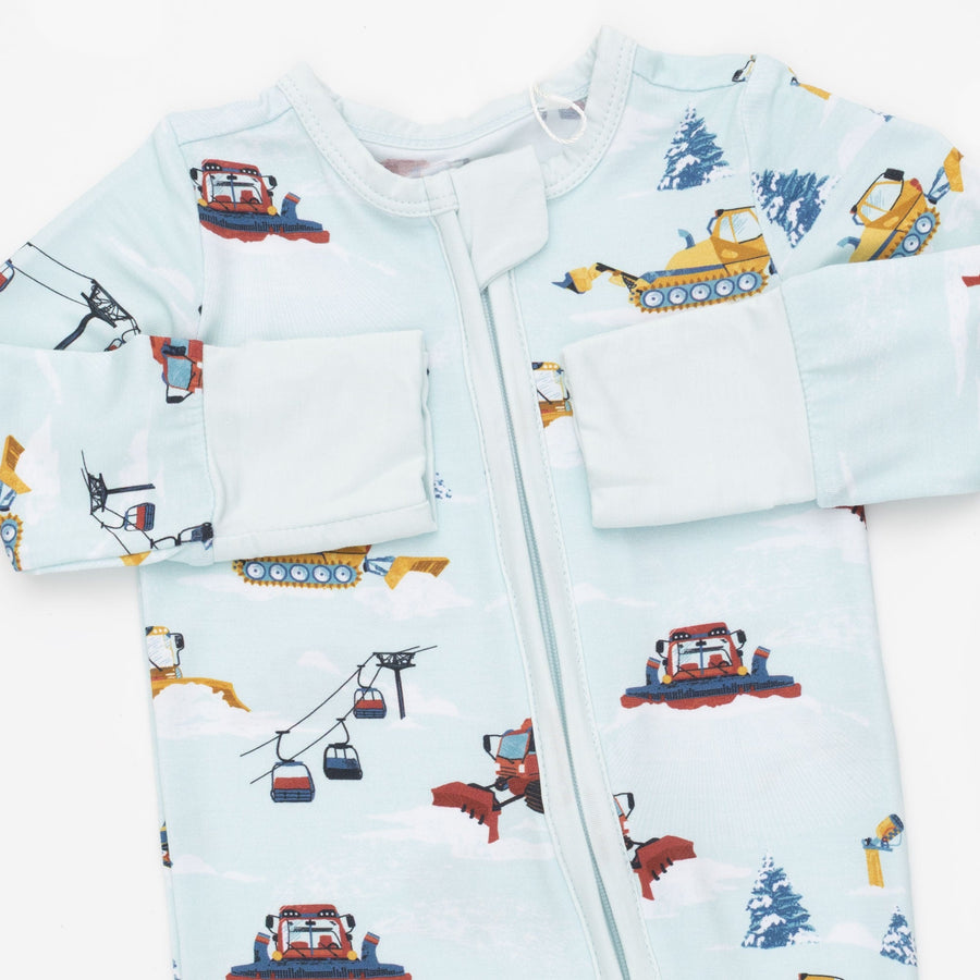Bamboo Zipper Romper - Snow Cats