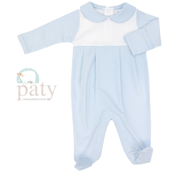 Pima Colorblock Footie - Blue/White