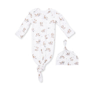 Knotted Gown and Hat - Explorer Puppy - Blue
