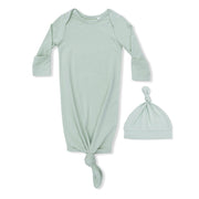 Knotted Gown and Hat - Milky Green