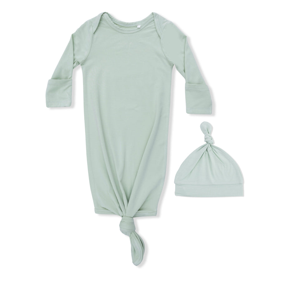 Knotted Gown and Hat - Milky Green