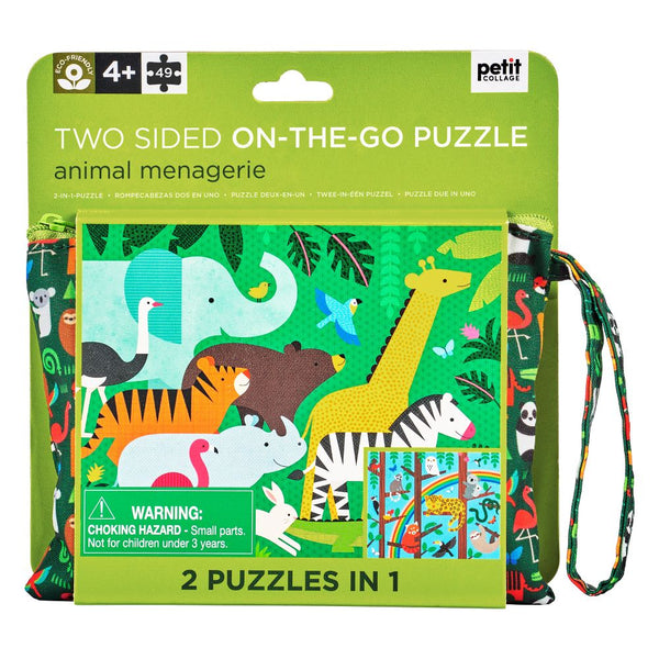 Two Sided On-The-Go Puzzle - Animal Menagerie