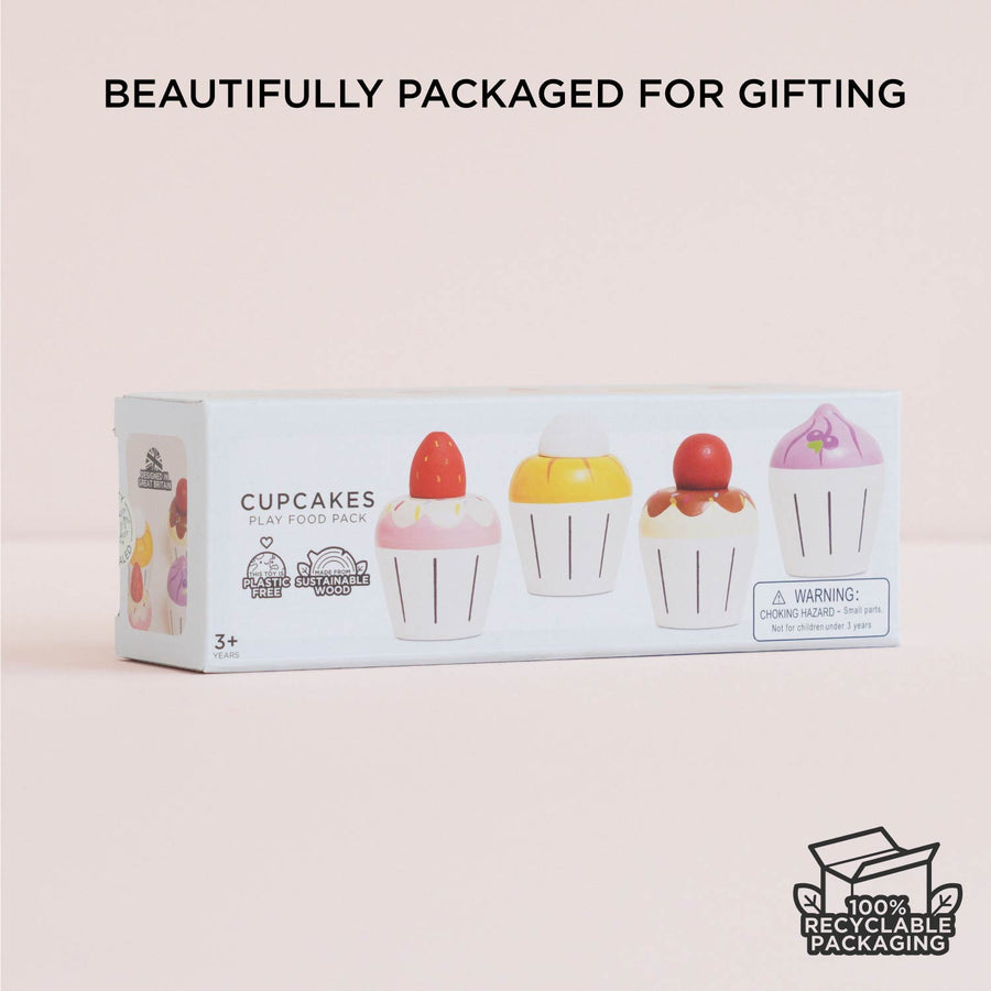 Wooden Cupcake Set