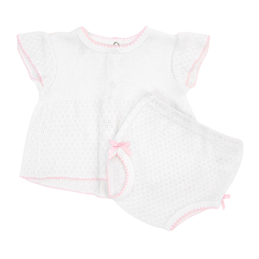 Flutter Sleeve 2 Piece Diaper Set - Pink