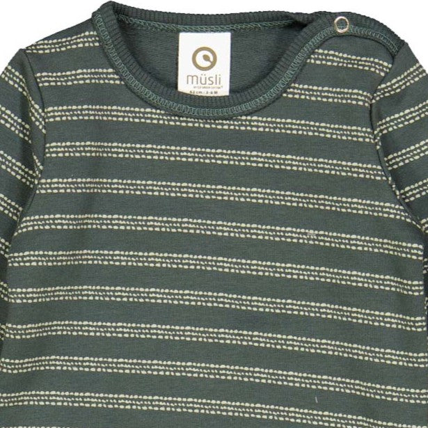 Long Sleeve Bodysuit - Balance Green Stripe