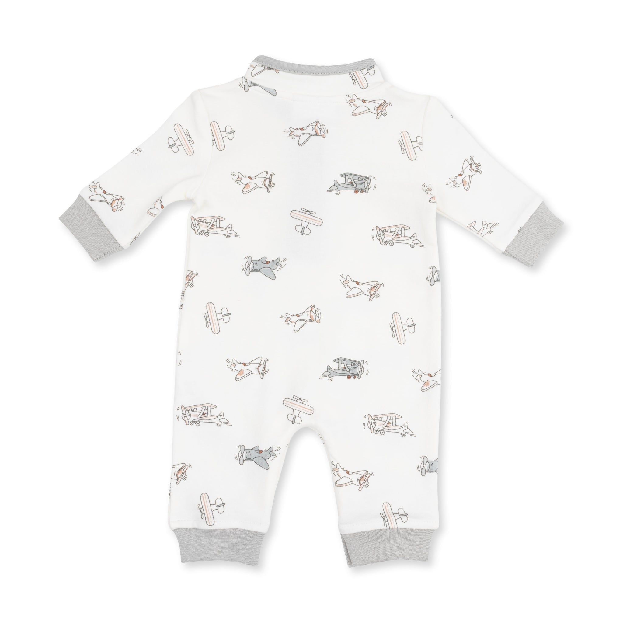 Zip Neck Romper - Vintage Airplane Pilots