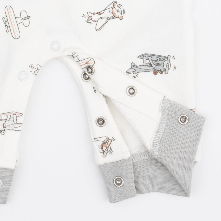 Zip Neck Romper - Vintage Airplane Pilots