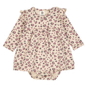 Zinna Floral Print Long Sleeve Bodysuit Dress