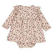 Zinna Floral Print Long Sleeve Bodysuit Dress