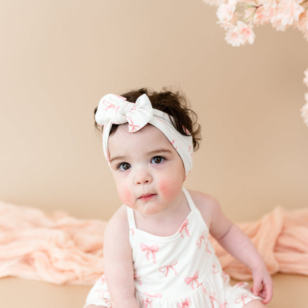 Spaghetti Strap Ruffle Romper- Bow