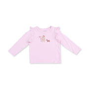 Long Sleeve Ruffle Tee - Gingerbread