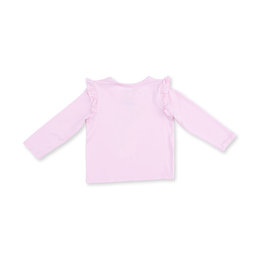Long Sleeve Ruffle Tee - Gingerbread