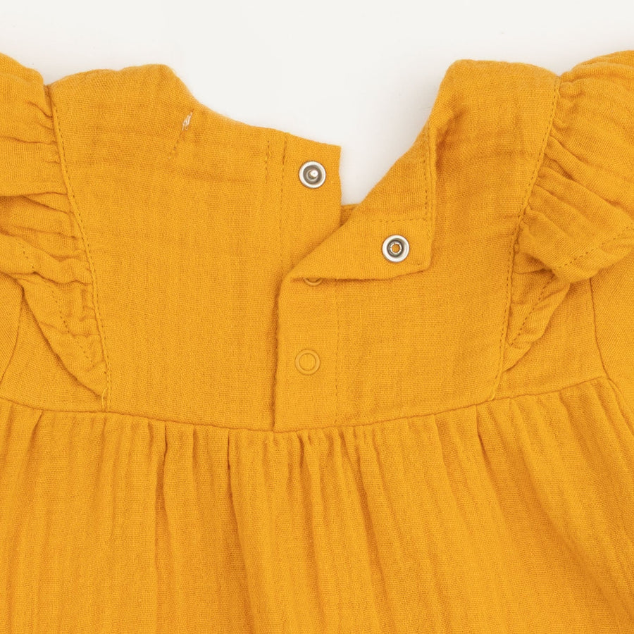 Long Sleeve Ruffle Tunic and Smocked Waist Pant - Baby Sunflower